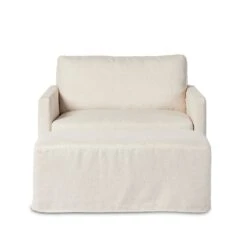 Maddie Slipcover Chair With Ottoman