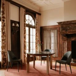 Nolan Round Dining Table -Noir || Bloomingville Shop AngleandBurtonBlackDining 01