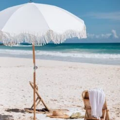 Fringe Beach Umbrella 19 Fringe Beach Umbrella -Noir || Bloomingville Shop Fringe Beach Umbrella StyleMeGHD Outdoor Accessories 2