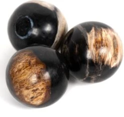 Petrified Wood Balls, Set Of 3 11 Petrified Wood Balls, Set Of 3 -Noir || Bloomingville Shop Petrified Wood Balls Set of 3 StyleMeGHD Decorative Objects