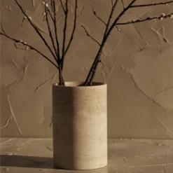 Large Travertine Bin